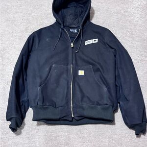 Carhartt Men's black Hooded Bomber Jacket